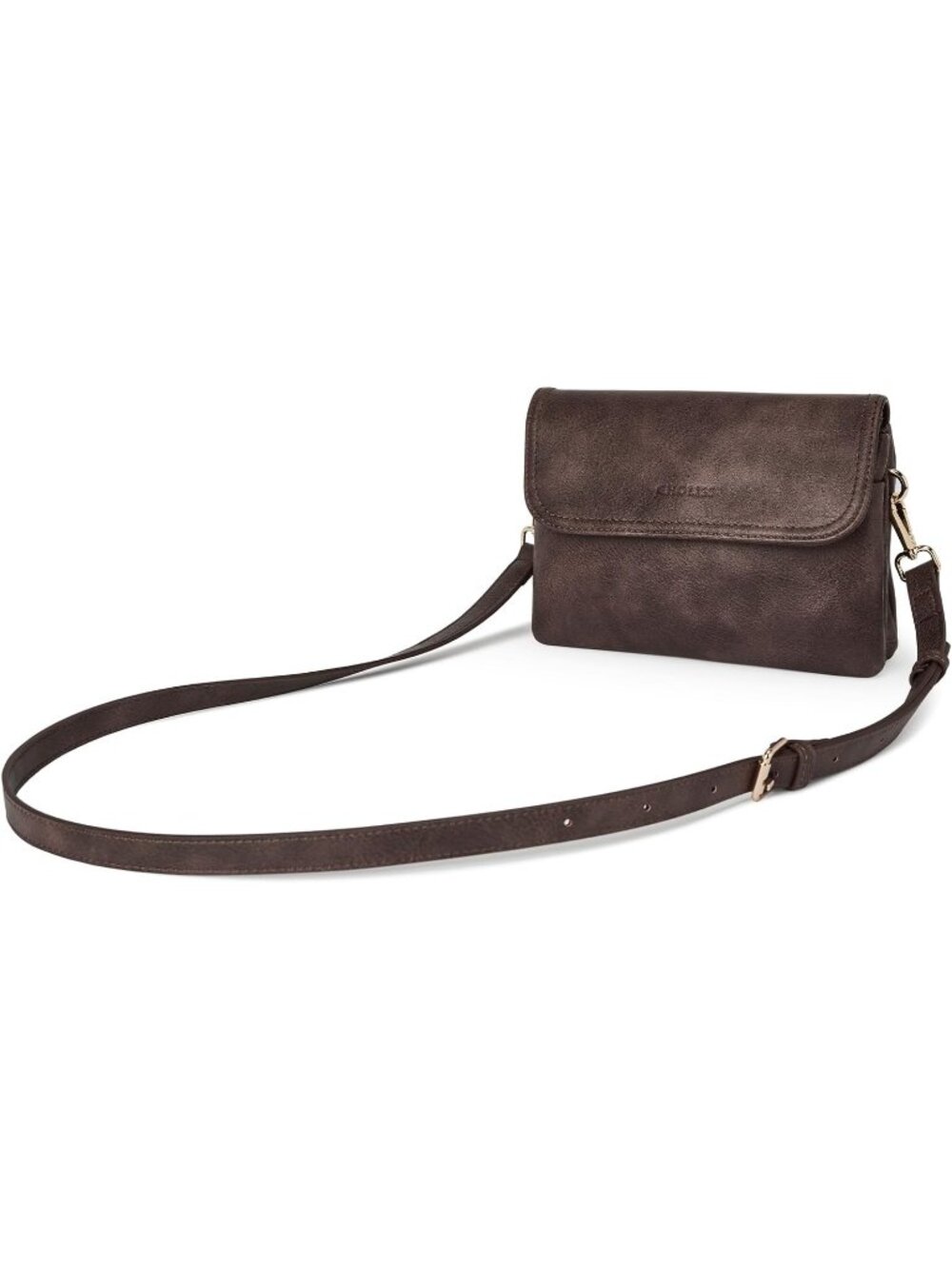 CHOLISS Women's Brown Leather Cell Phone Crossbody Bags with Adjustable Strap
